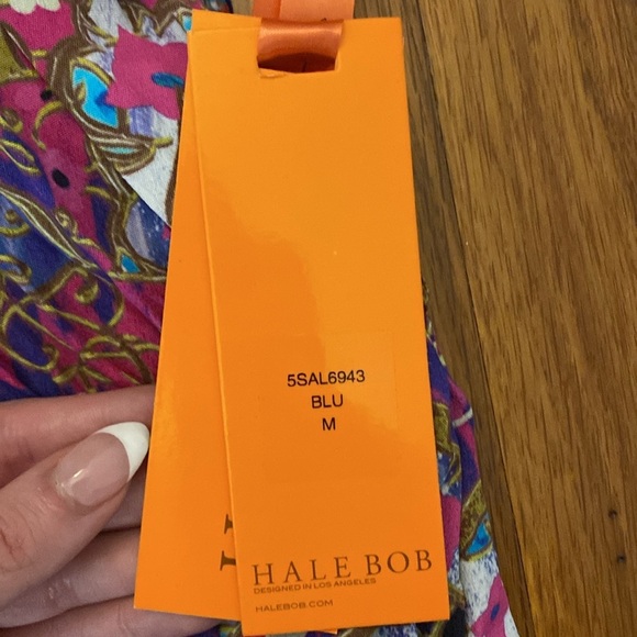 NWT Hale Bob Women’s Multicolored Maxi Dress With Leg Slits Size M - Picture 6 of 9